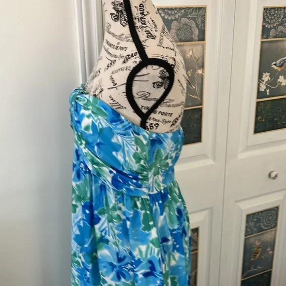Grace Karin Blue and Green Floral Maxi Dress - Picture 12 of 16